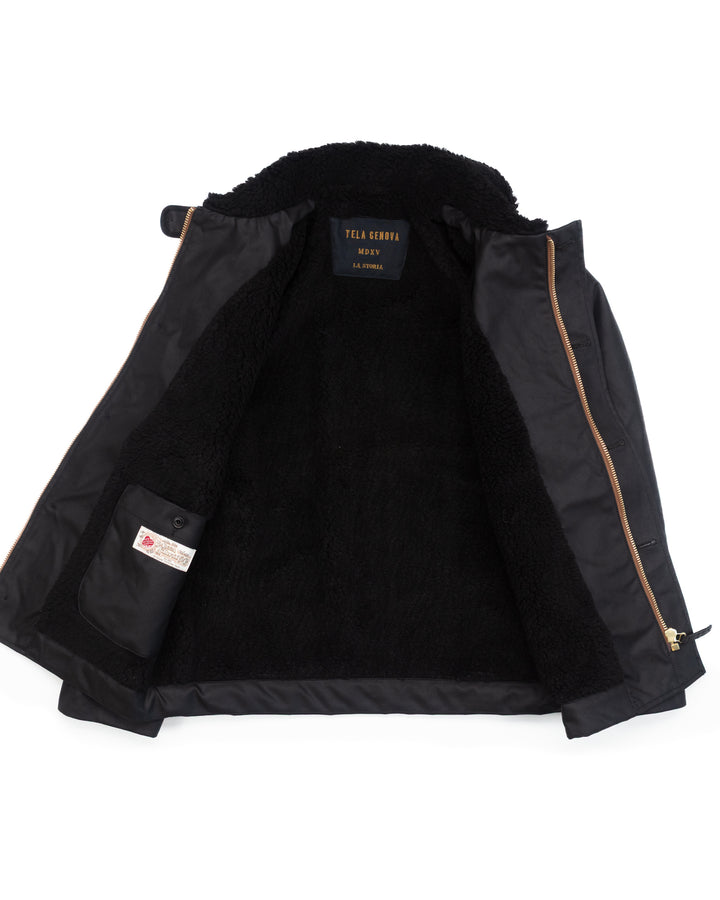 The Diamante Black Waxed Deck Jacket