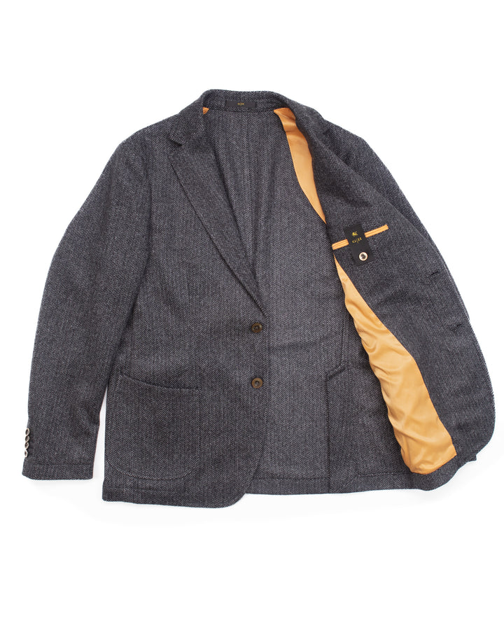 Blazer in Grey Herringbone Wool