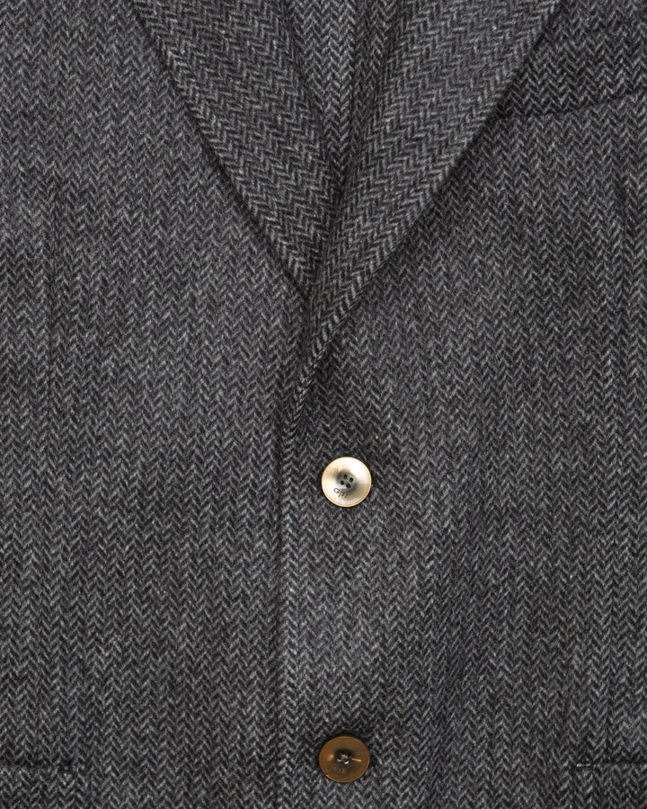 Blazer in Grey Herringbone Wool