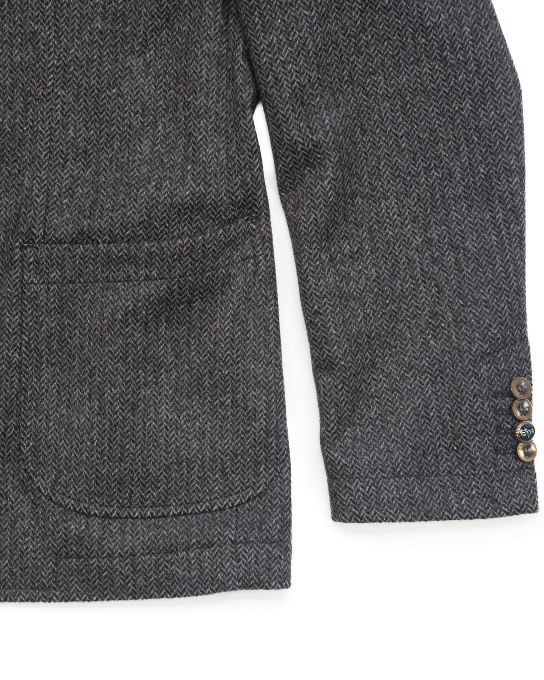 Blazer in Grey Herringbone Wool