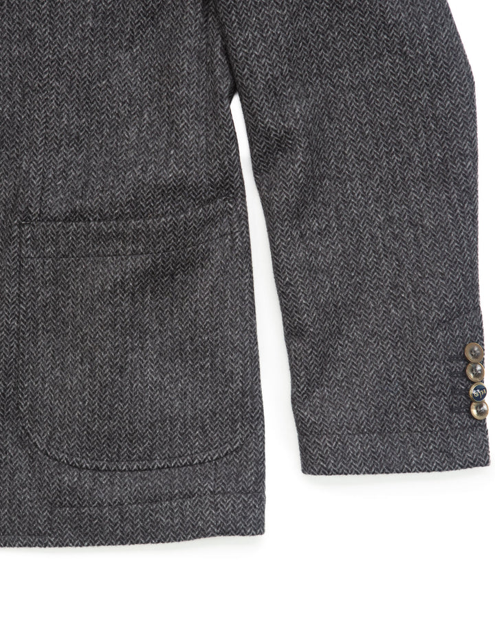 Blazer in Grey Herringbone Wool