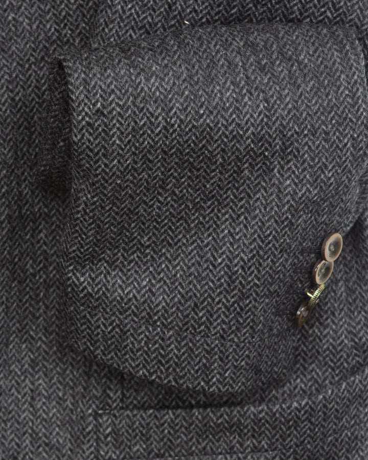 Blazer in Grey Herringbone Wool