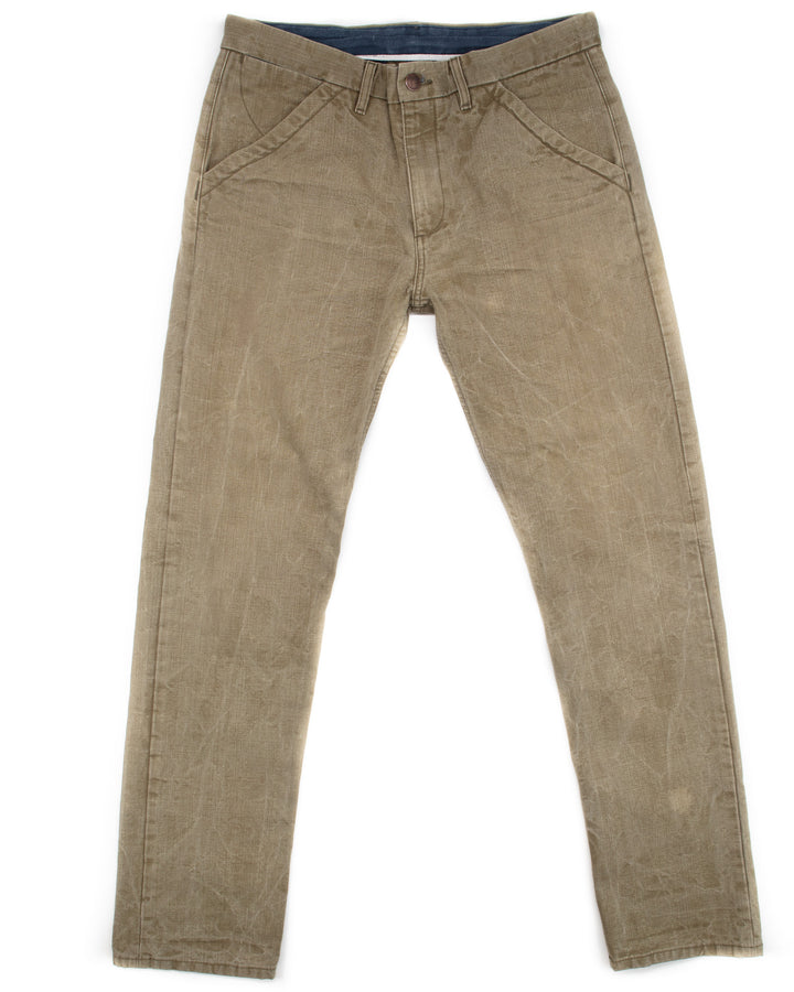 Worker's Chinos in Slub Army #1543