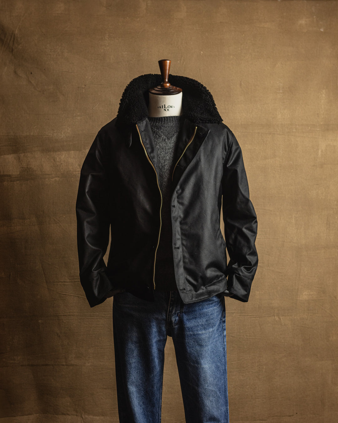 The Diamante Black Waxed Deck Jacket