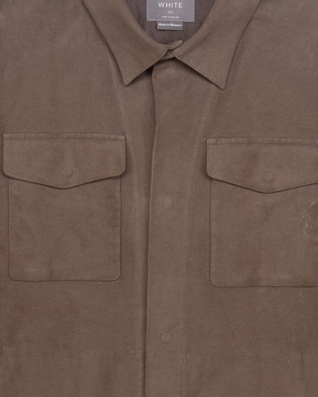 Buttoned Overshirt in Olive Grey Moleskin #1553