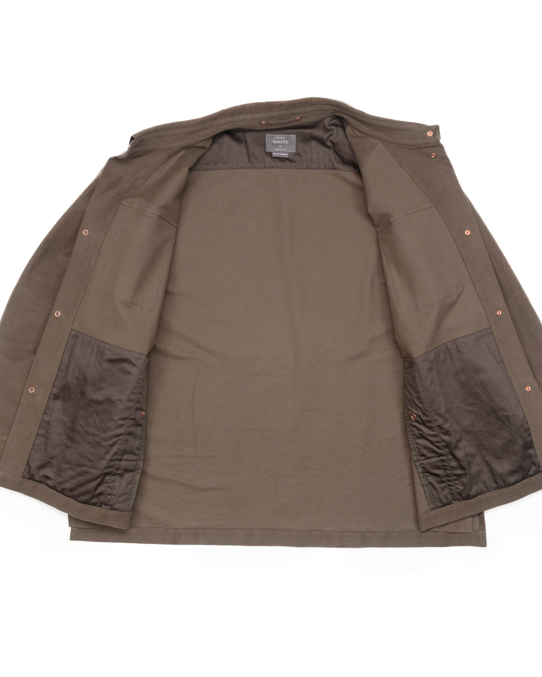 Buttoned Overshirt in Olive Grey Moleskin #1553