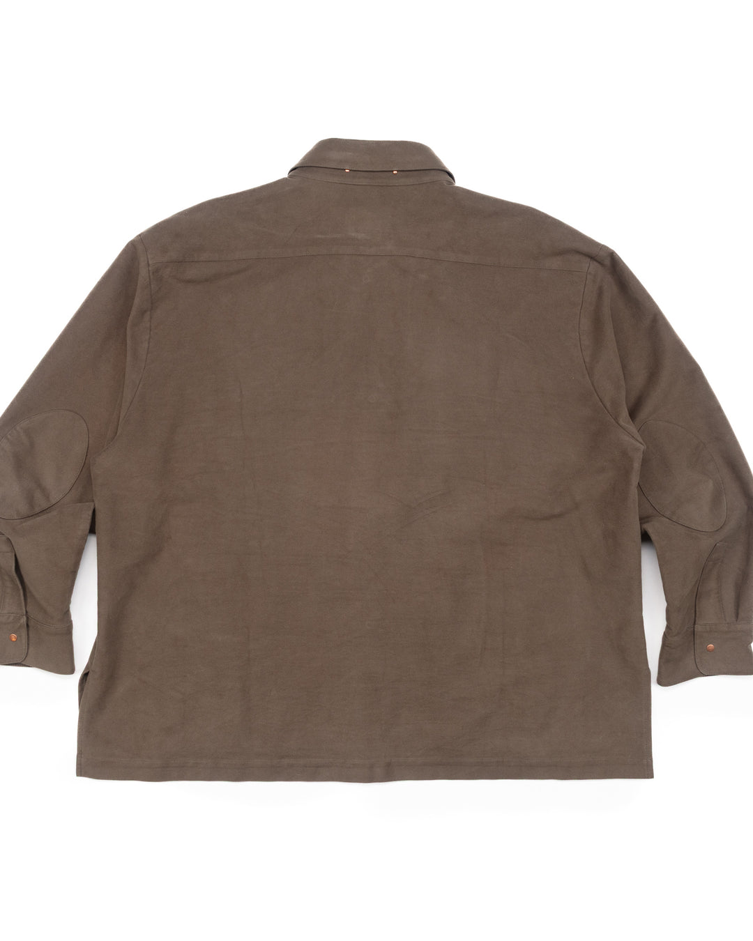 Buttoned Overshirt in Olive Grey Moleskin #1553