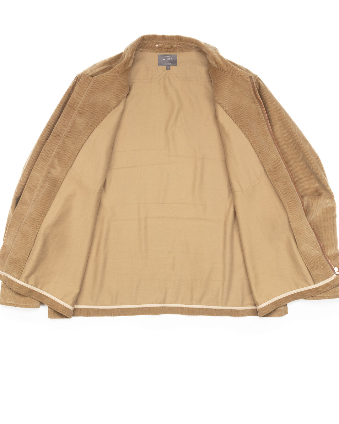 Zip-Through Overshirt in Corduroy Sand #1554