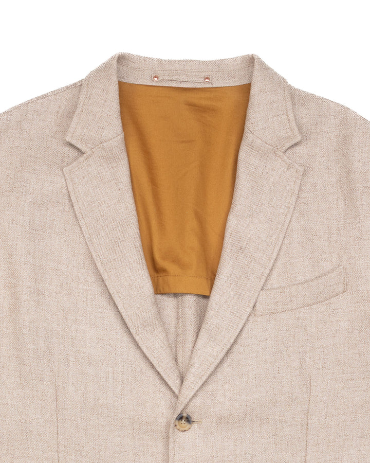Relaxed Two-Button Casual Wool Blazer in Sand #1555