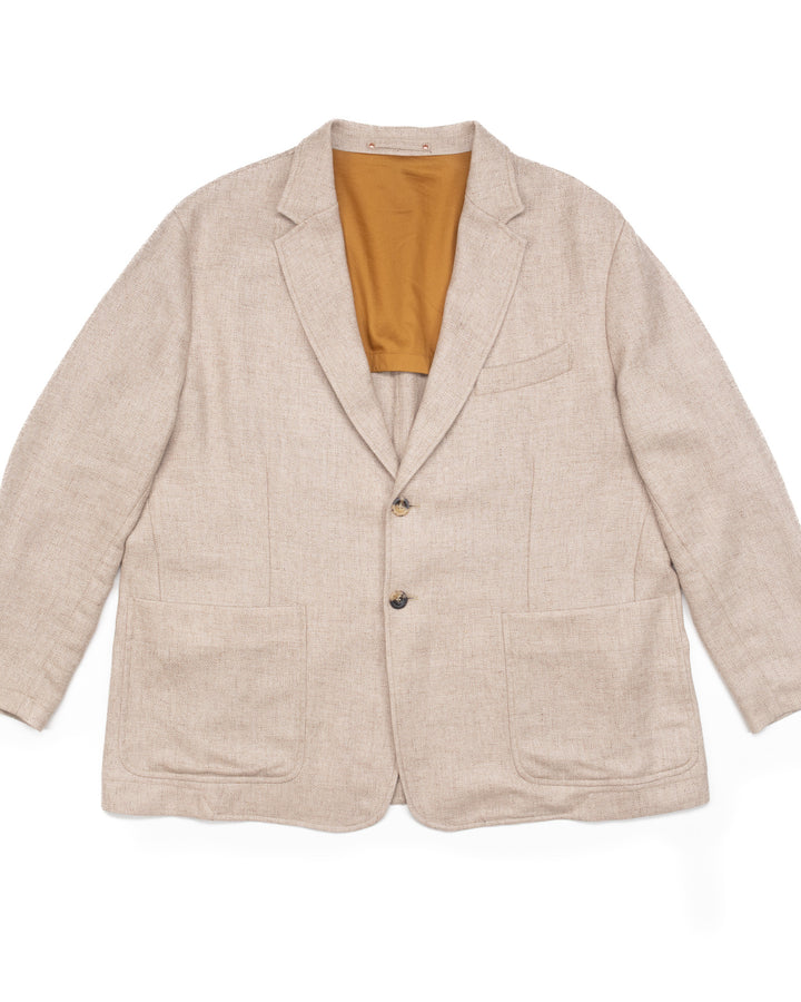 Relaxed Two-Button Casual Wool Blazer in Sand #1555