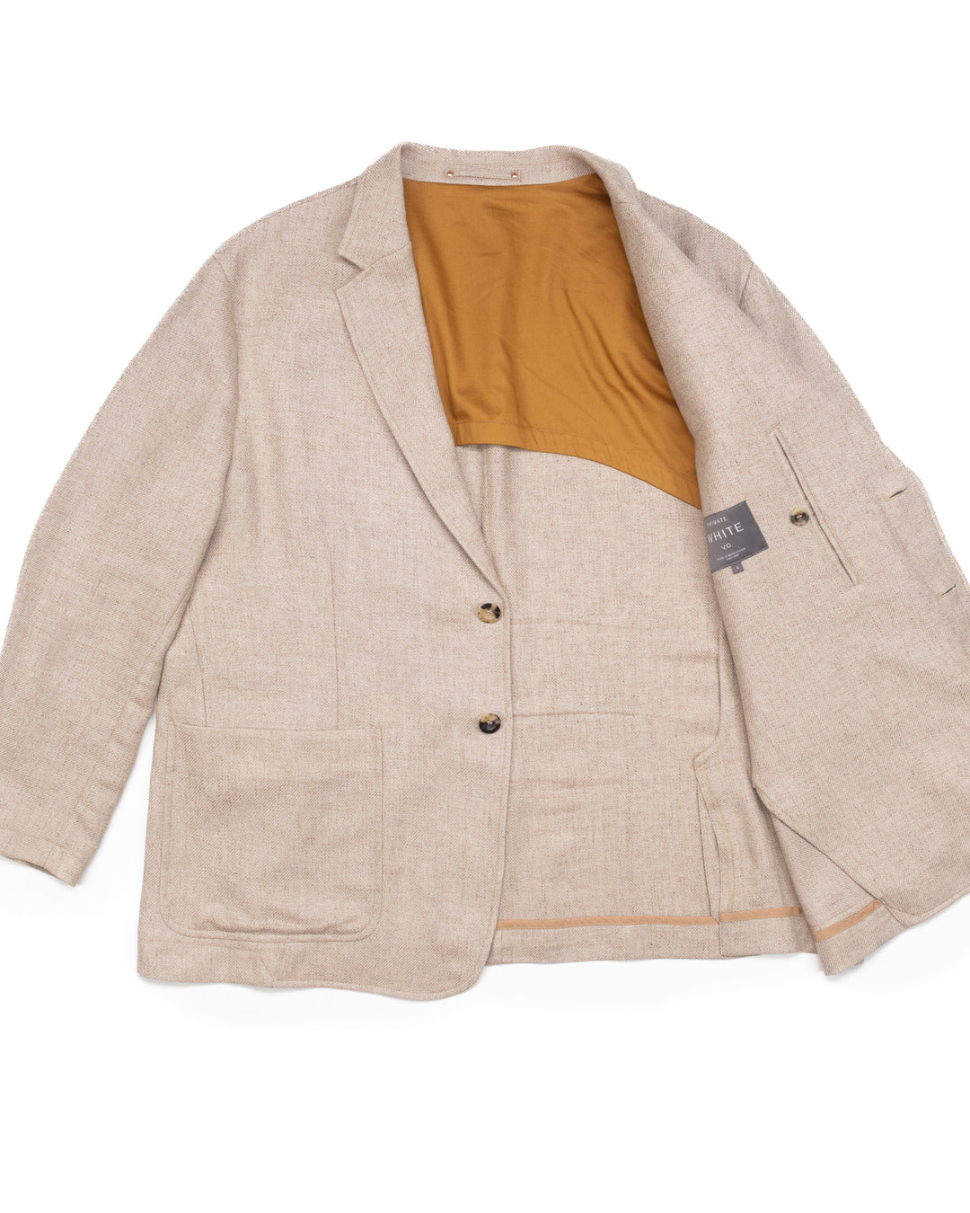 Relaxed Two-Button Casual Wool Blazer in Sand #1555