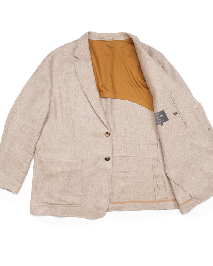 Relaxed Two-Button Casual Wool Blazer in Sand #1555
