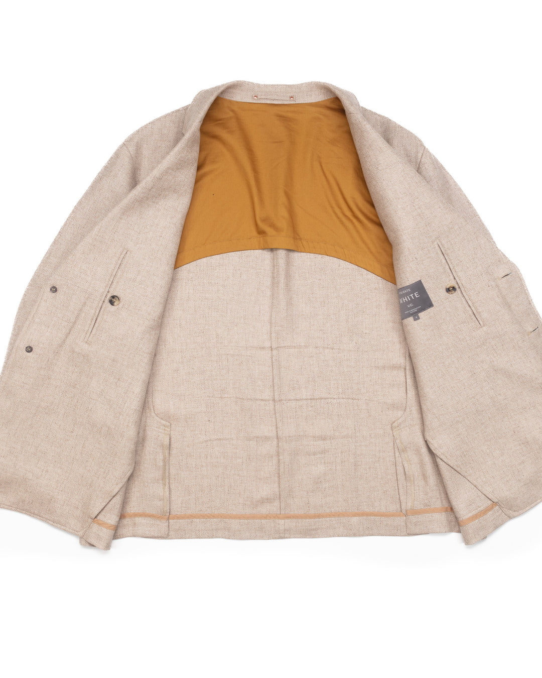 Relaxed Two-Button Casual Wool Blazer in Sand #1555