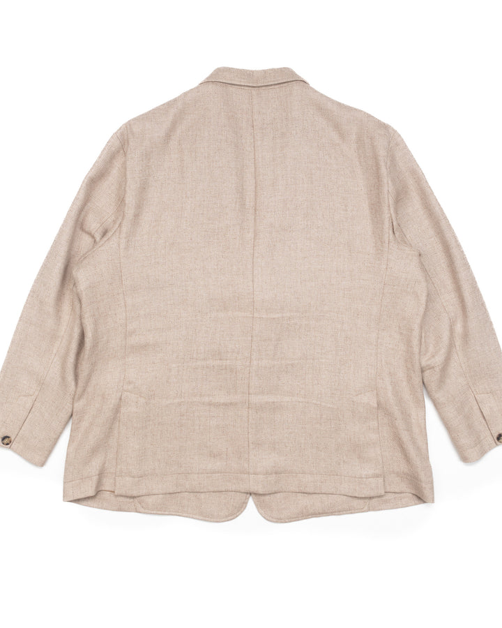 Relaxed Two-Button Casual Wool Blazer in Sand #1555