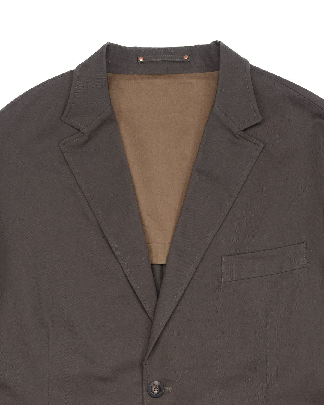 Relaxed Two-Button Blazer in Olive Grey #1556