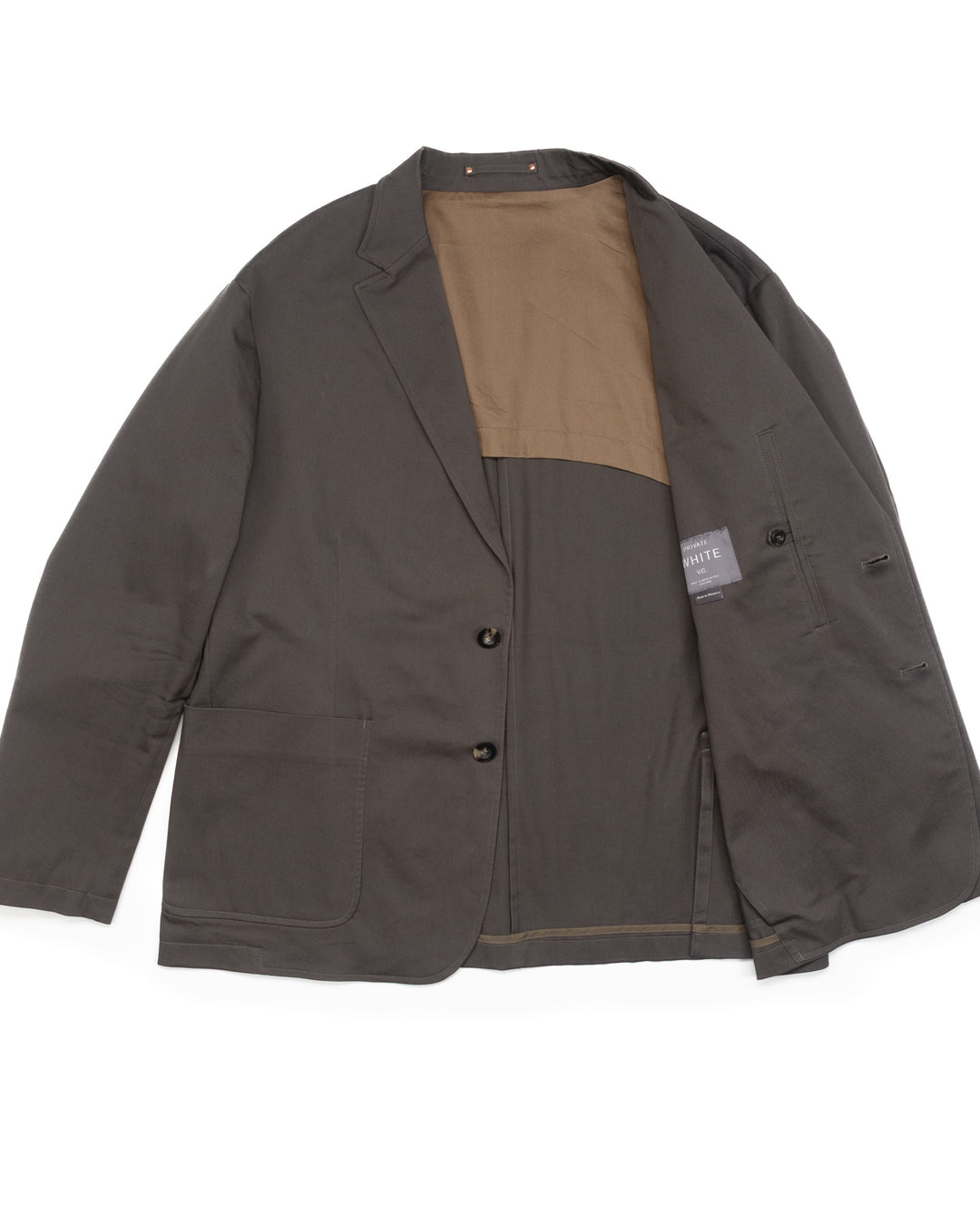 Relaxed Two-Button Blazer in Olive Grey #1556