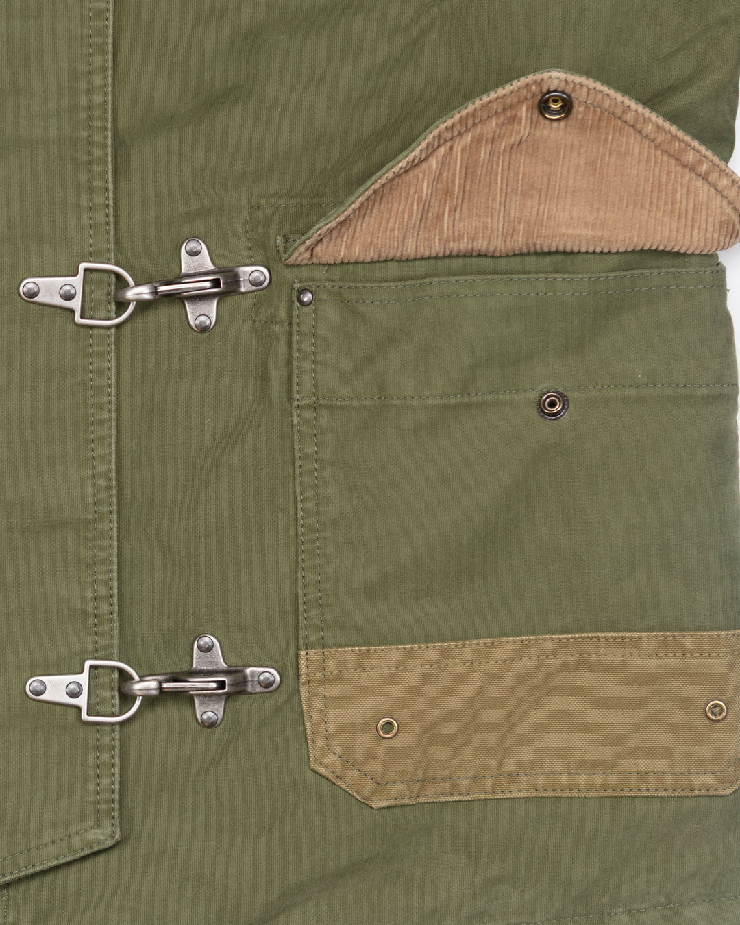 The Bedford Fireman Jacket in Military Green Jungle Cloth