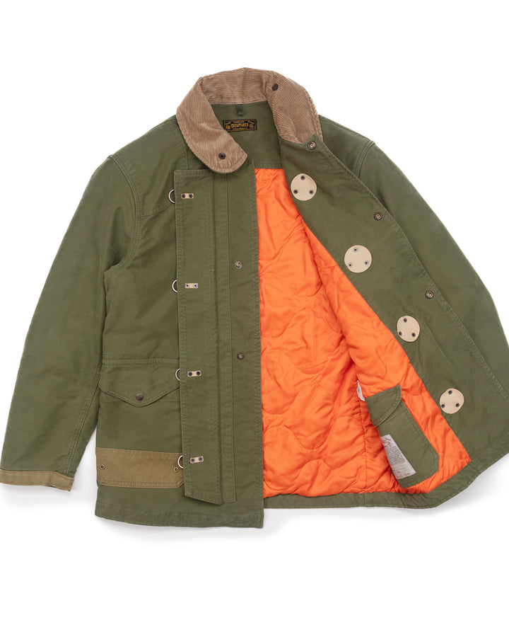 The Bedford Fireman Jacket in Military Green Jungle Cloth