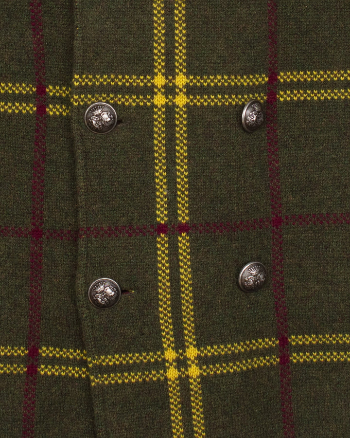 Wool Blazer in Olive Plaid #1559