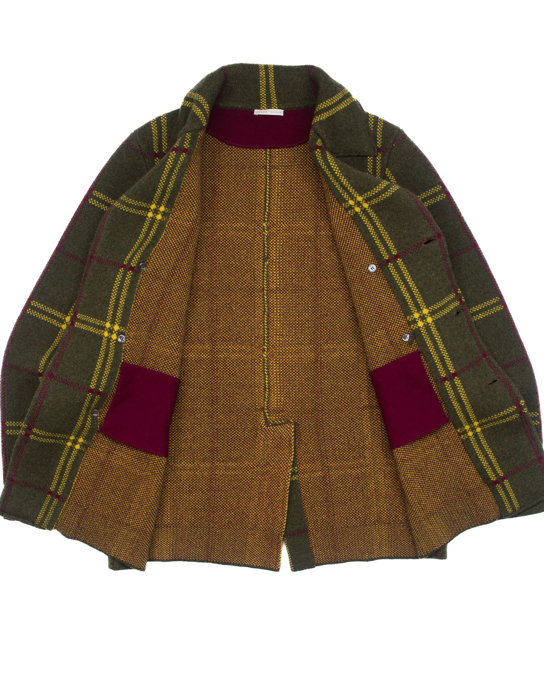 Wool Blazer in Olive Plaid #1559