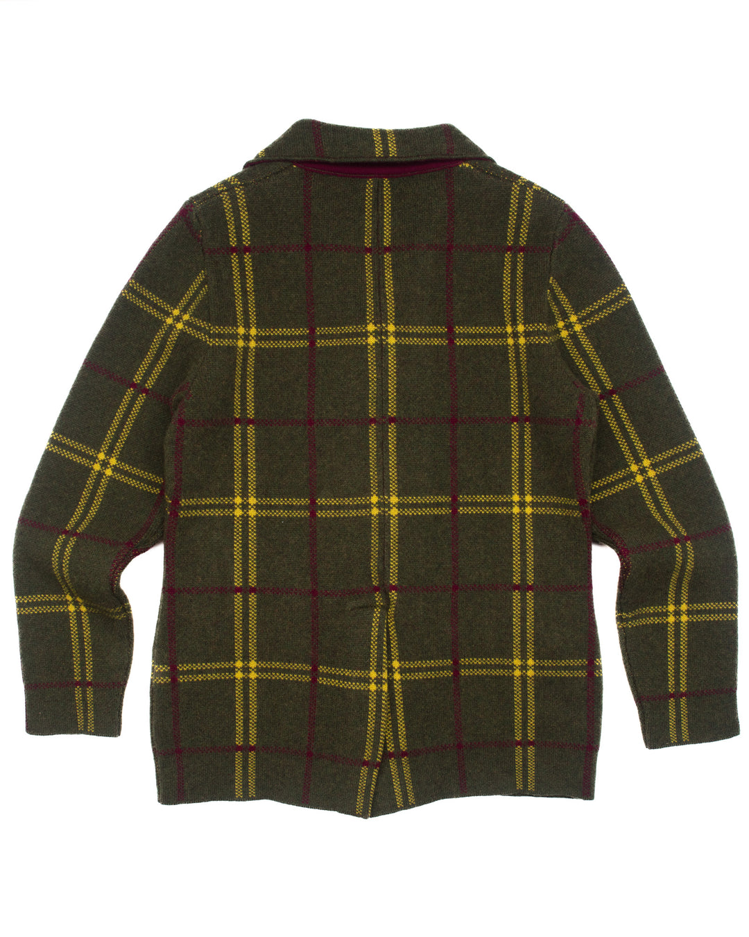 Wool Blazer in Olive Plaid #1559