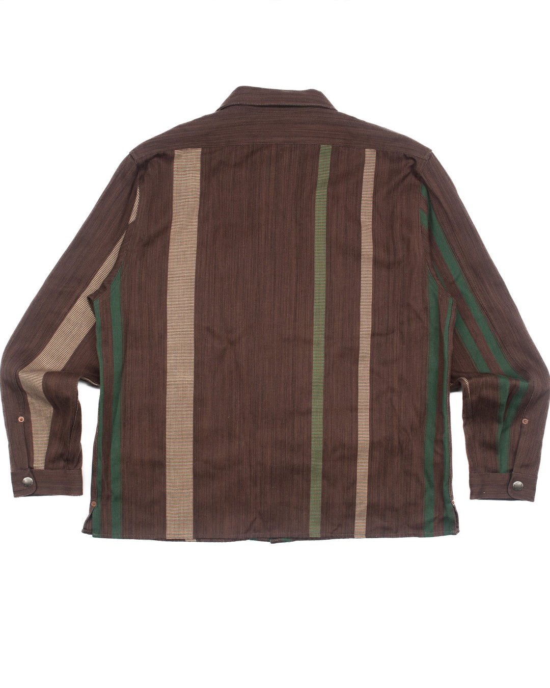 Conway Shirt Jacket Striped Green Brown #1560