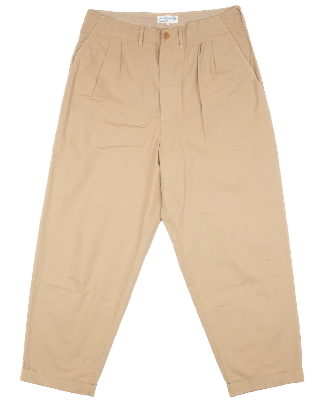 Pleated Cotton Poplin Pants in Khaki #1714