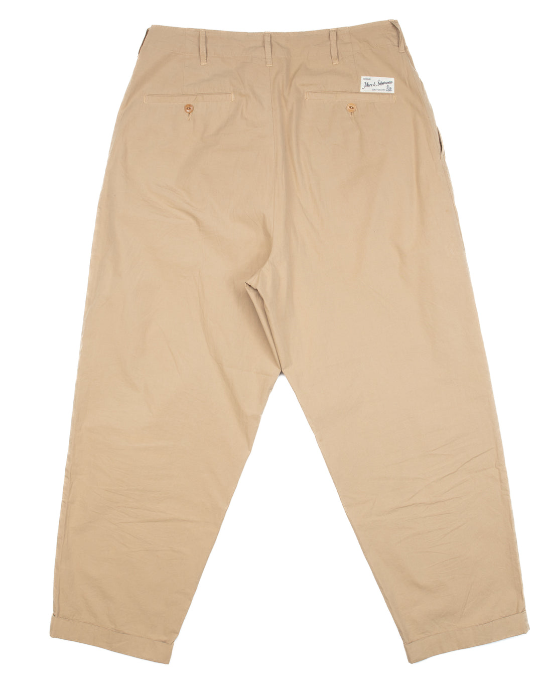 Pleated Cotton Poplin Pants in Khaki #1714