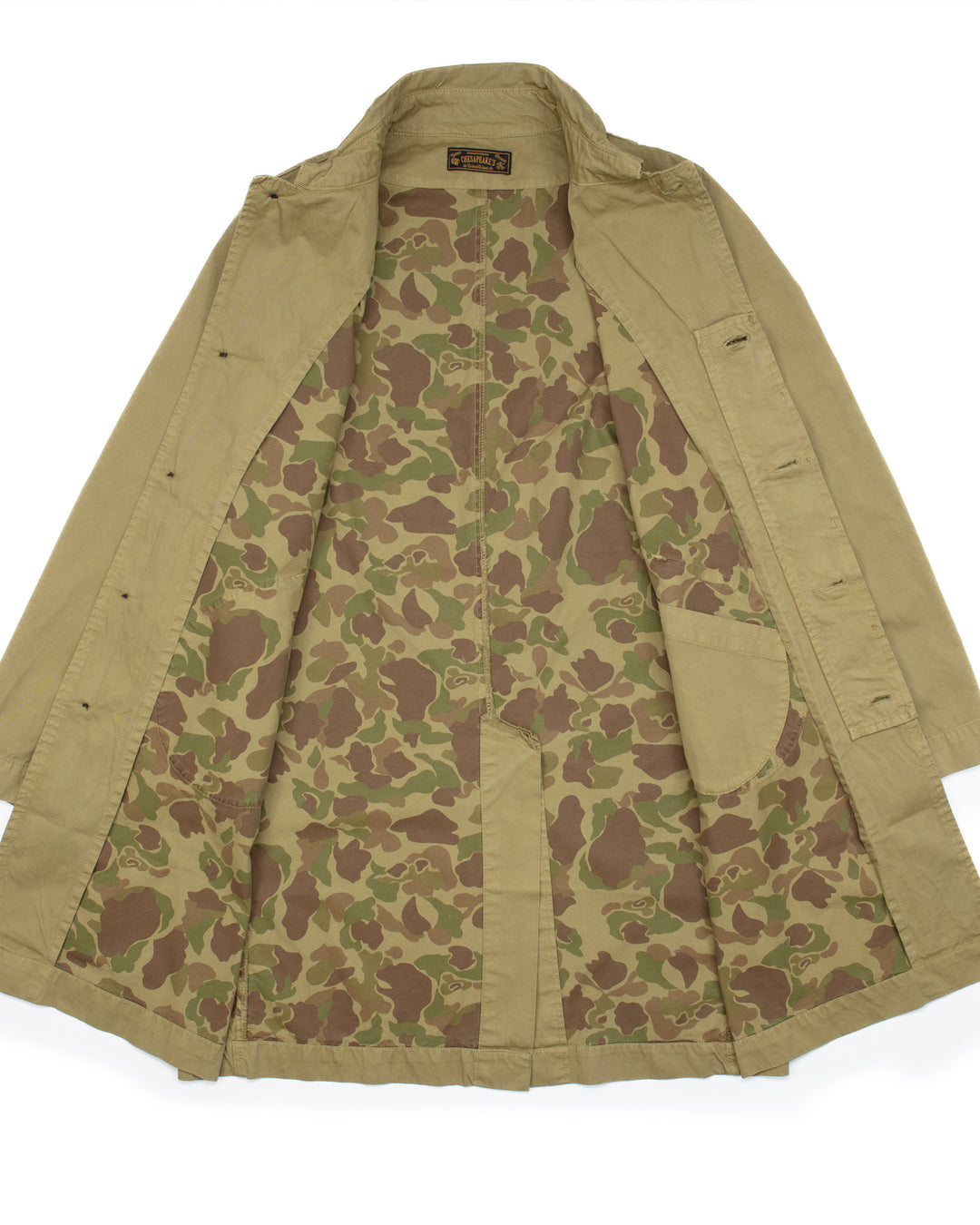 Trench Coat in Khaki Gabardine