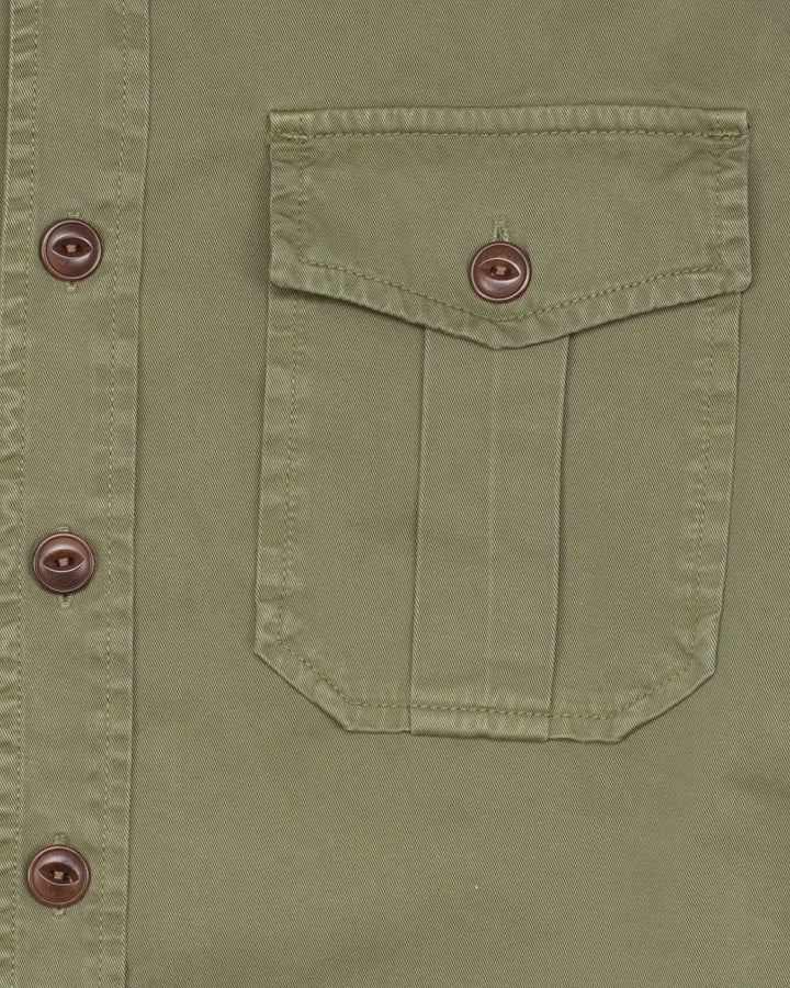 Alaska Guide Shirt in Military Green Gabardine