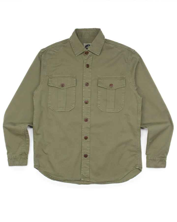 Alaska Guide Shirt in Military Green Gabardine