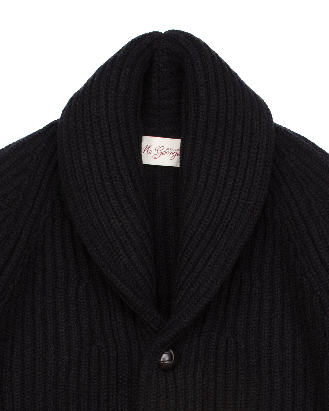 Wide Rib Shawl Cardigan In Black