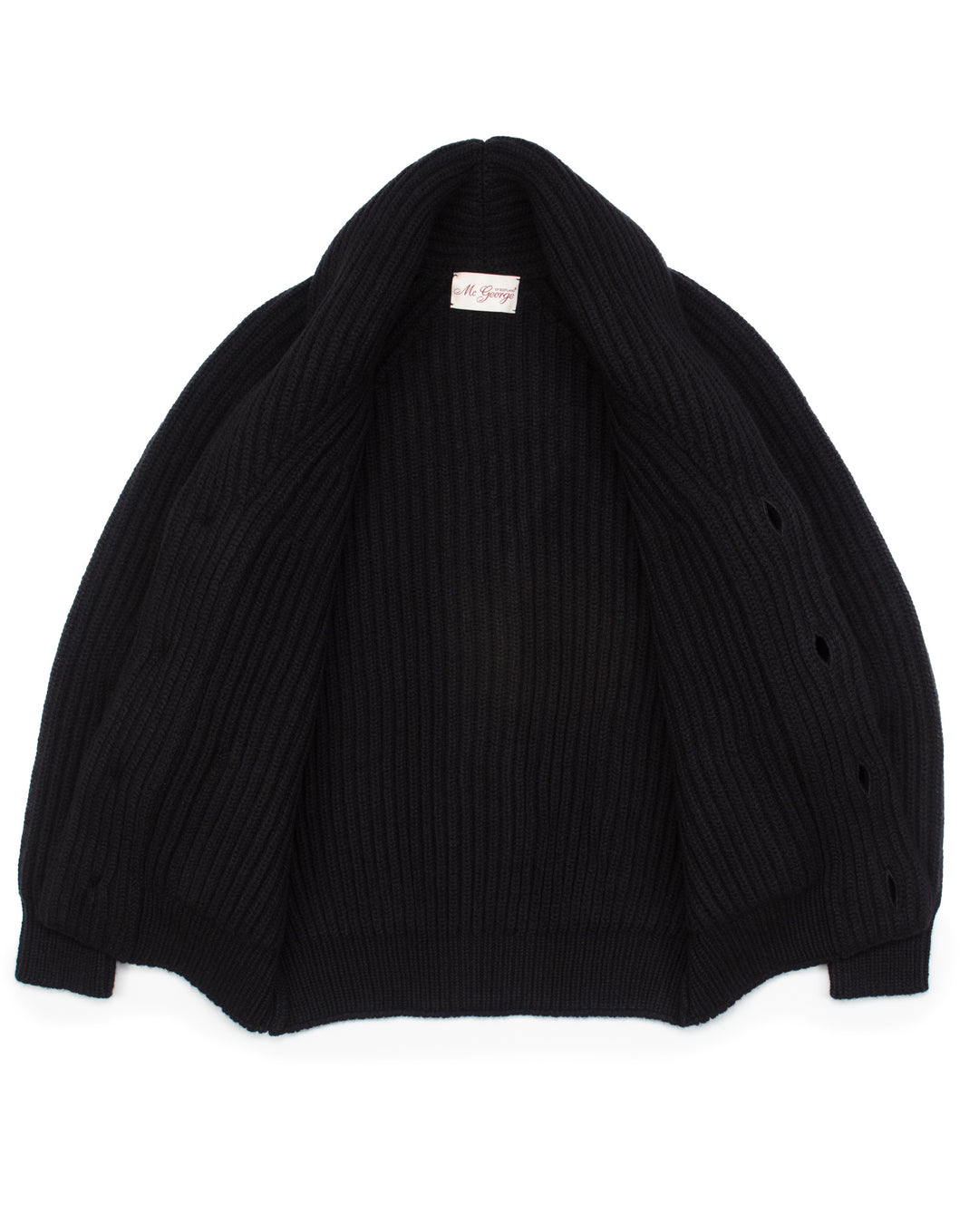 Wide Rib Shawl Cardigan In Black