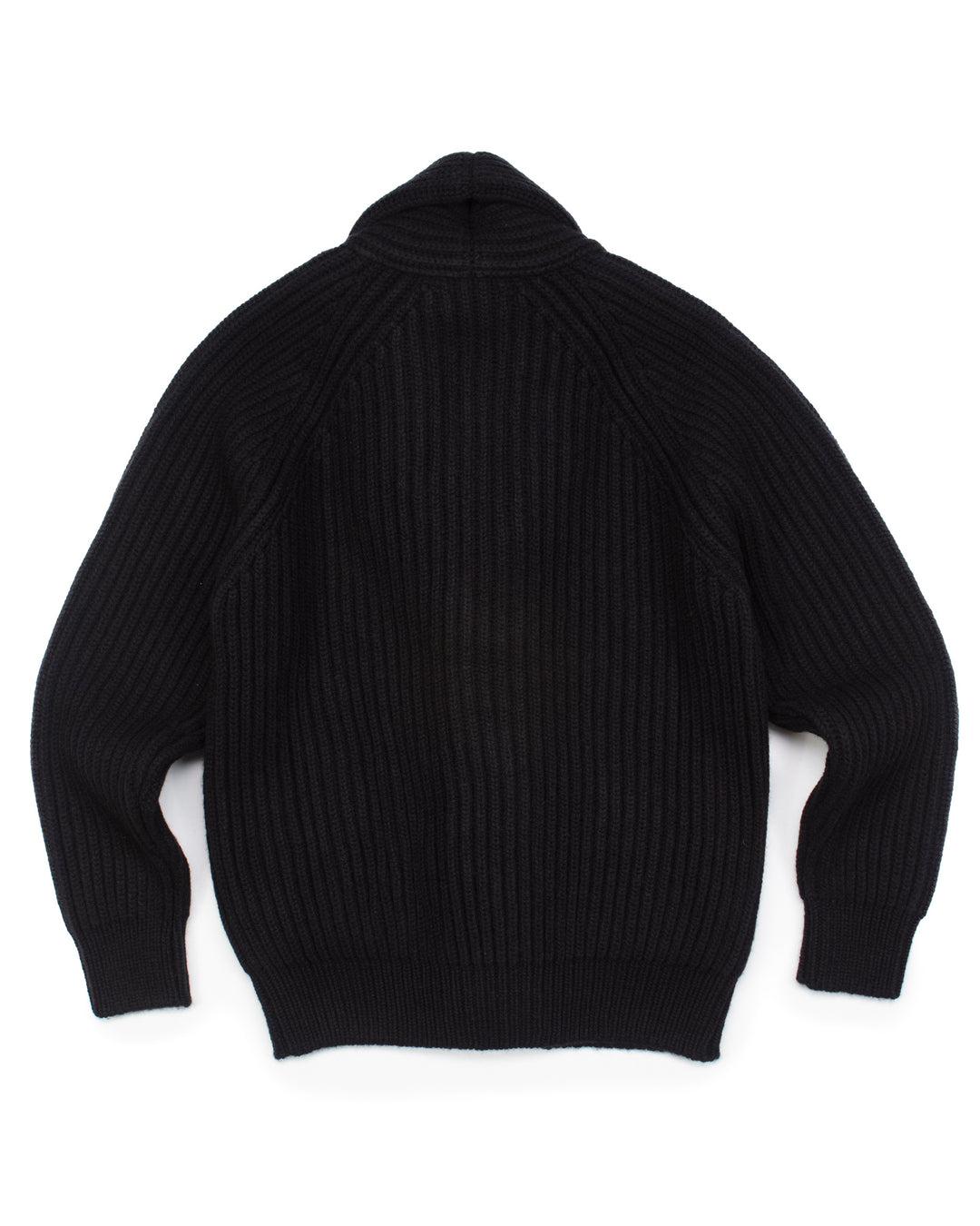 Wide Rib Shawl Cardigan In Black