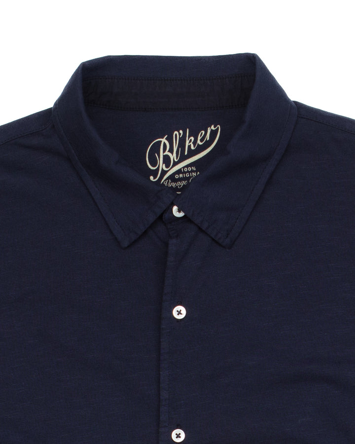Nassau Polo Shirt in Indigo Slub