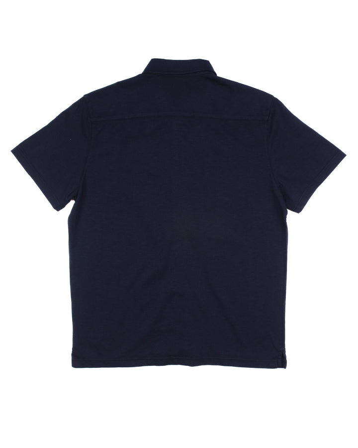 Nassau Polo Shirt in Indigo Slub