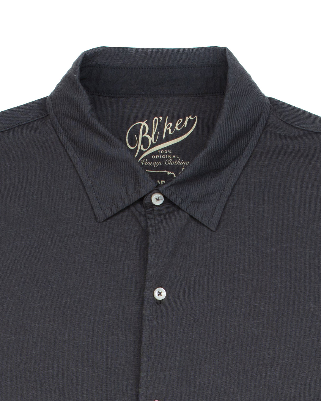 Nassau Polo Shirt in Faded Black Slub