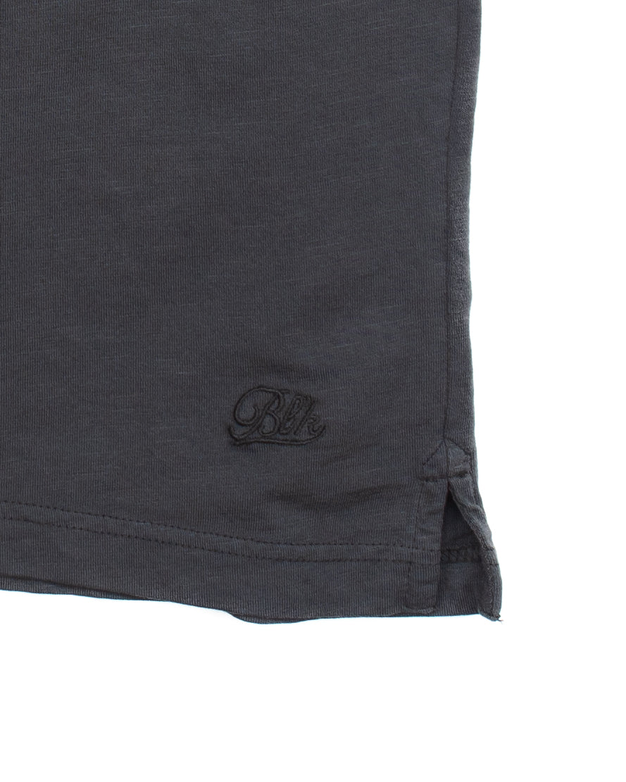 Nassau Polo Shirt in Faded Black Slub