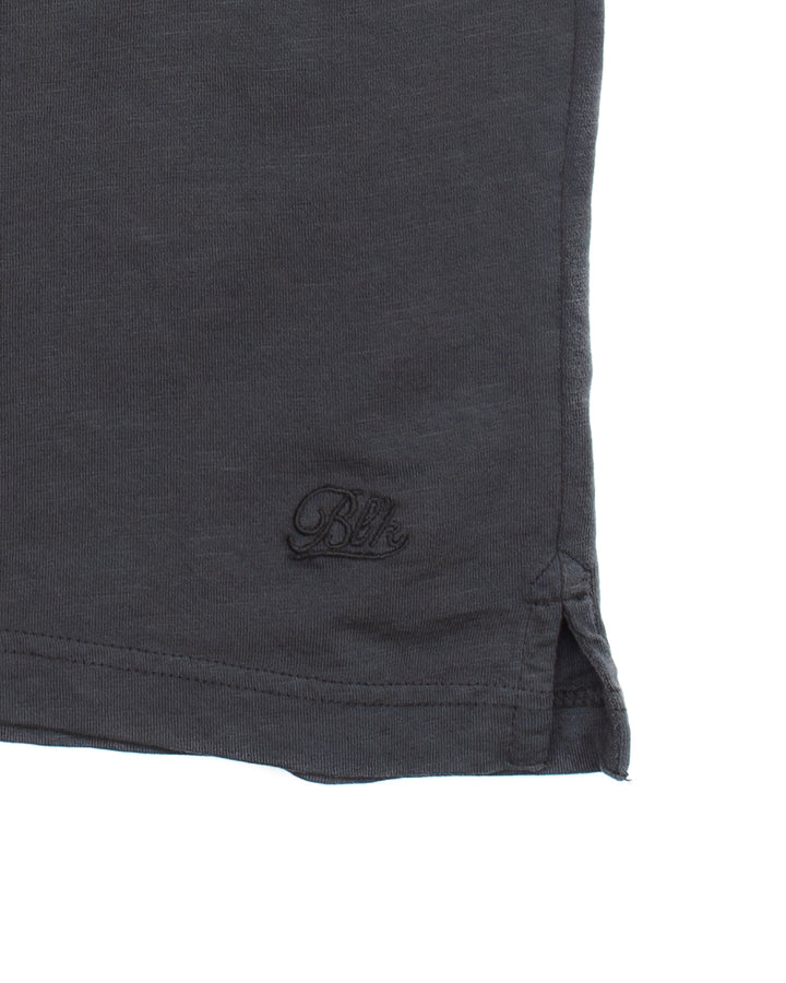 Nassau Polo Shirt in Faded Black Slub