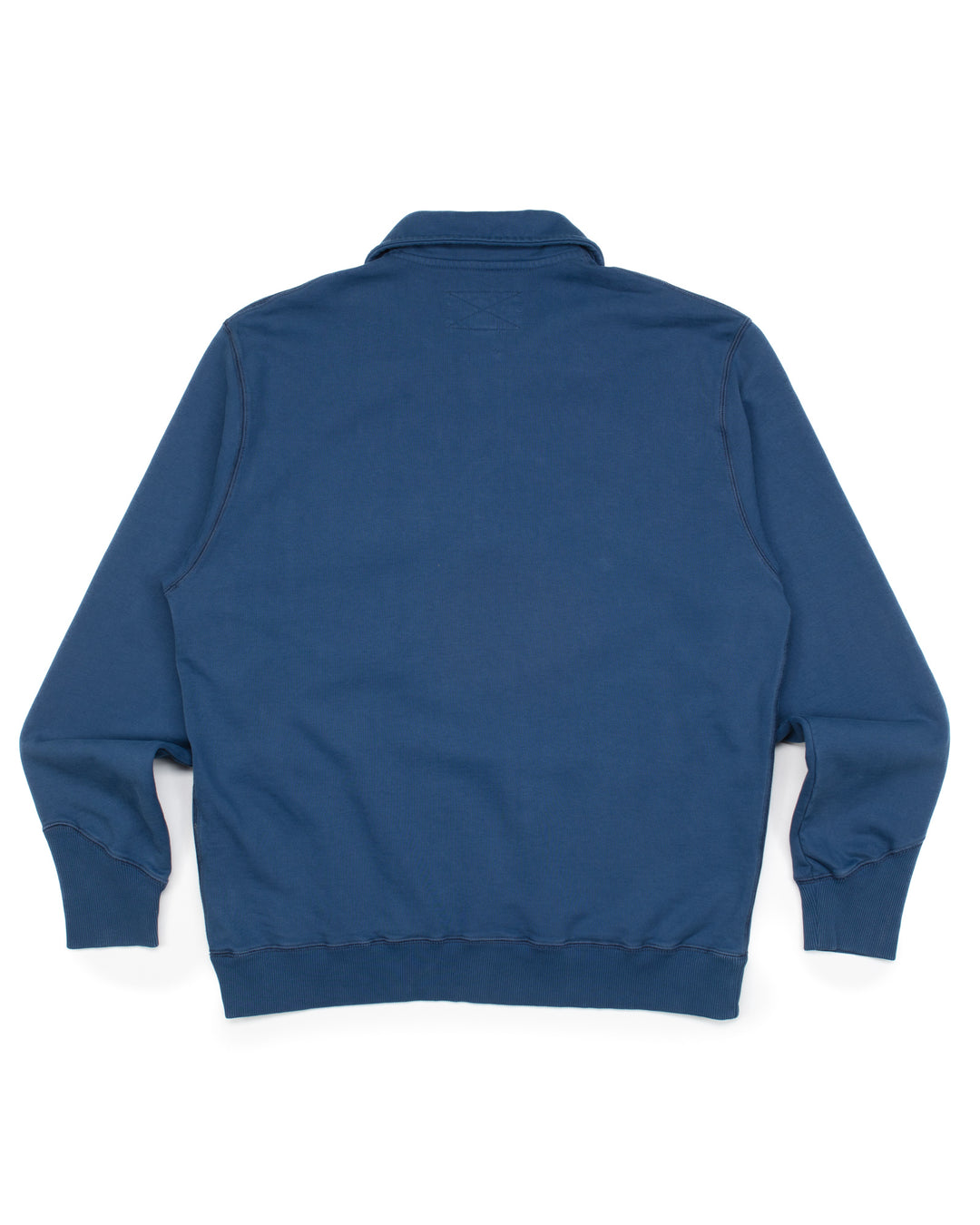Zip Polo Sweatshirt F201 in Indigo