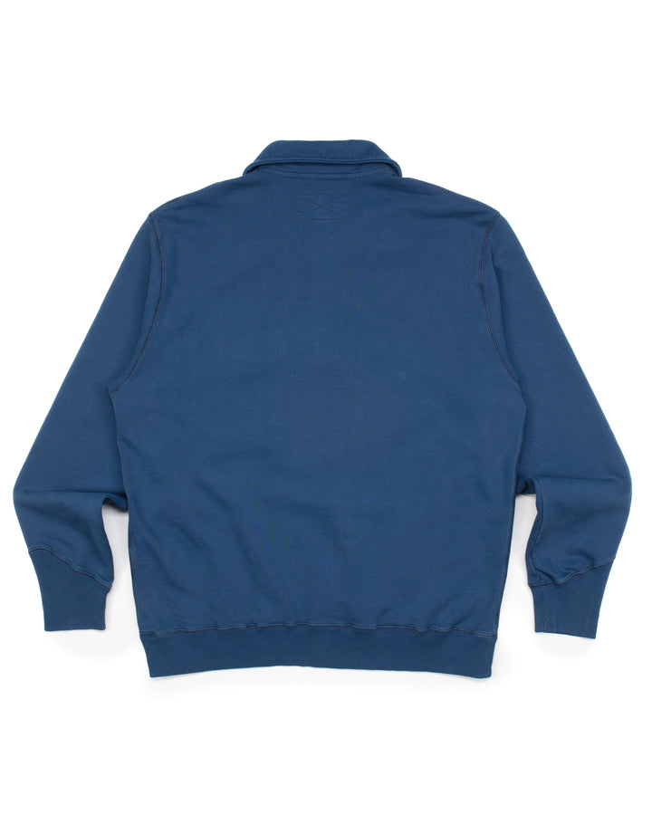 Zip Polo Sweatshirt F201 in Indigo