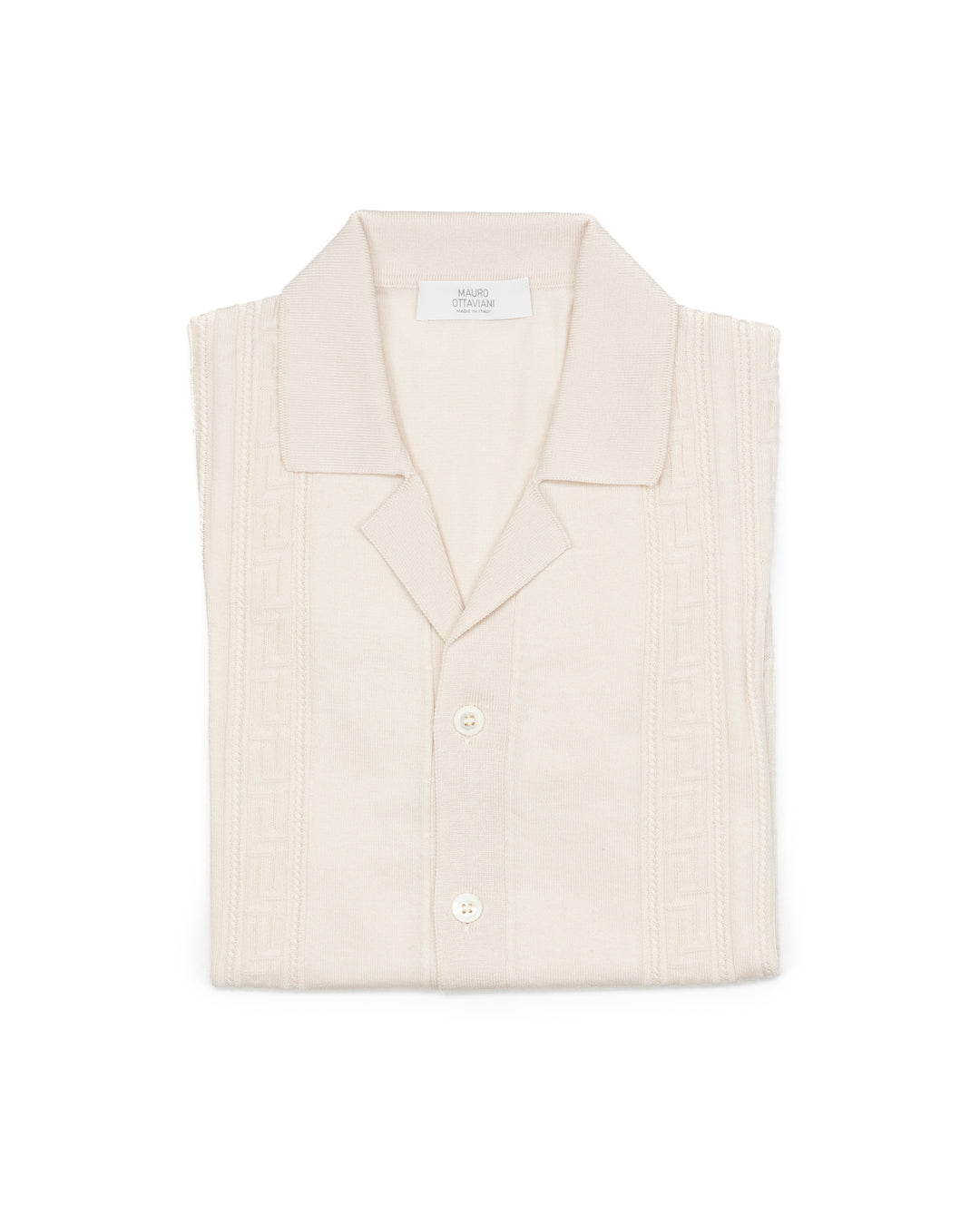 The Greek Key Shirt in Ecru