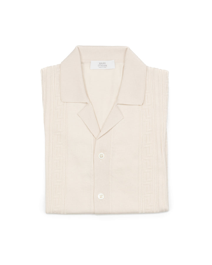 The Greek Key Shirt in Ecru