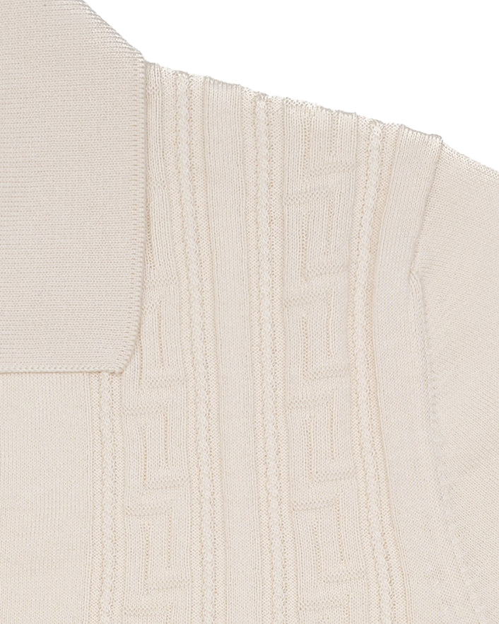 The Greek Key Shirt in Ecru