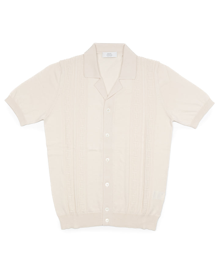The Greek Key Shirt in Ecru