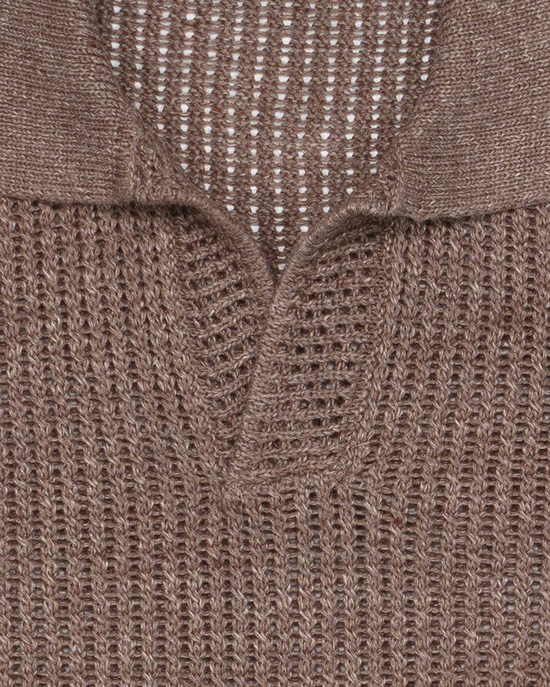 Woven Polo in Carruba Melange