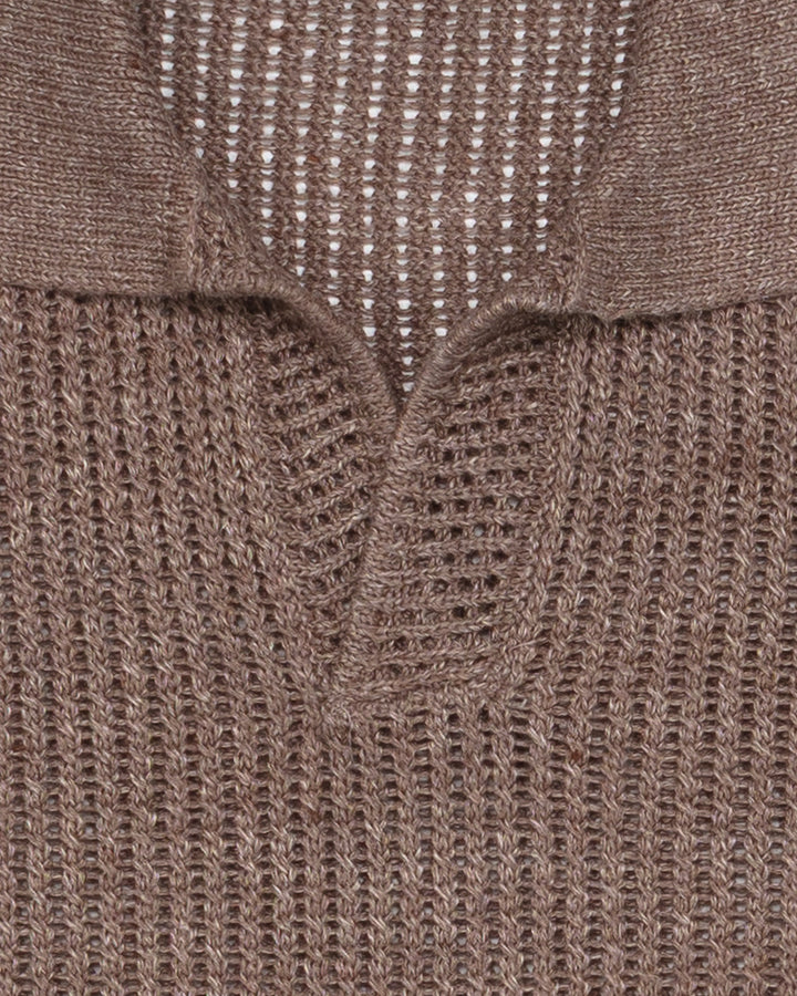 Woven Polo in Carruba Melange