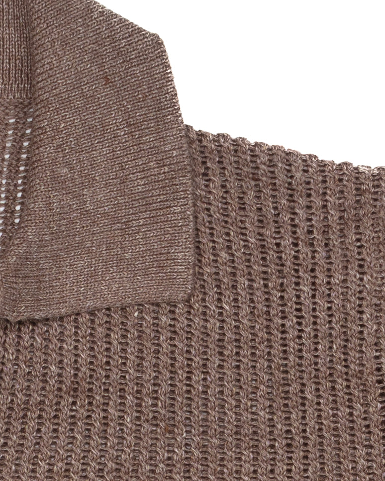 Woven Polo in Carruba Melange
