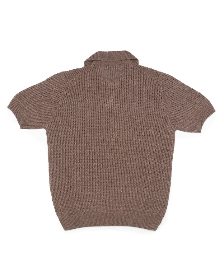 Woven Polo in Carruba Melange