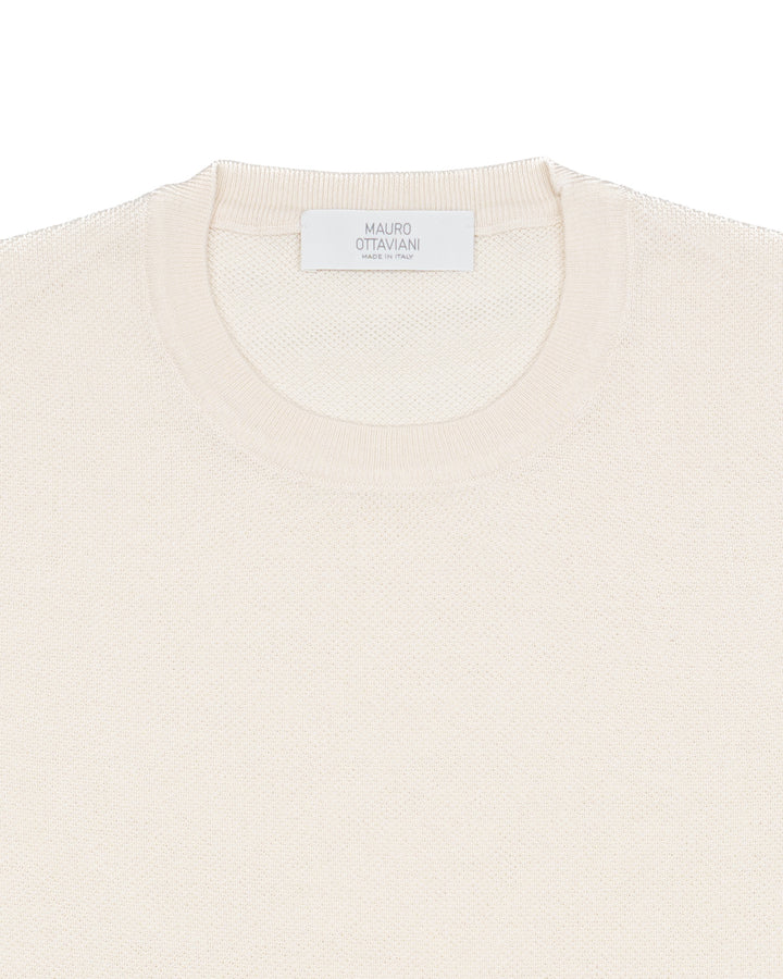 Silk & Cotton Tee in Ecru